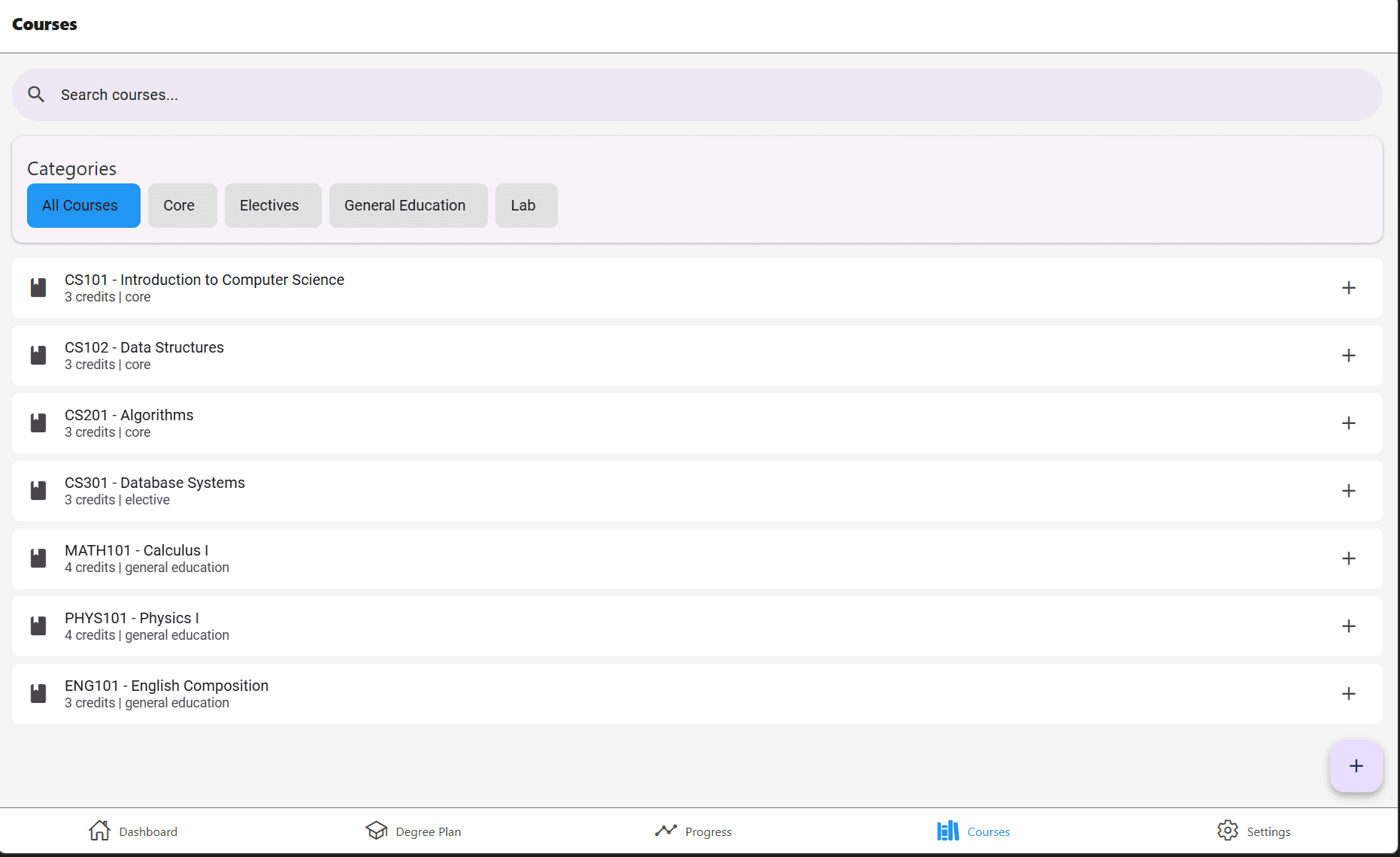 Course Manager progress tracking