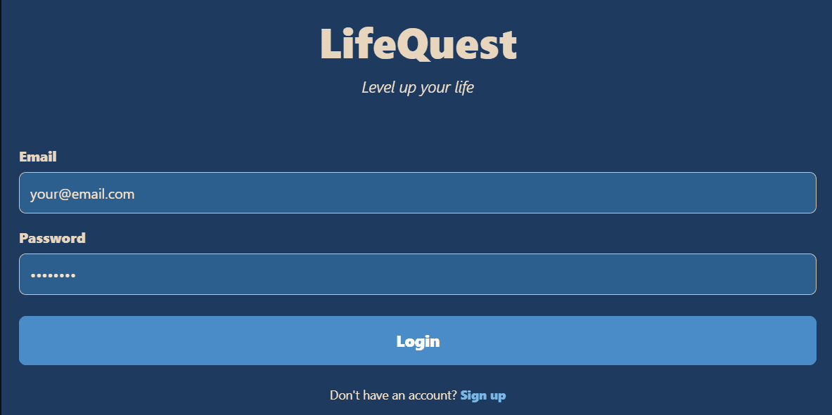 LifeQuest progression experience